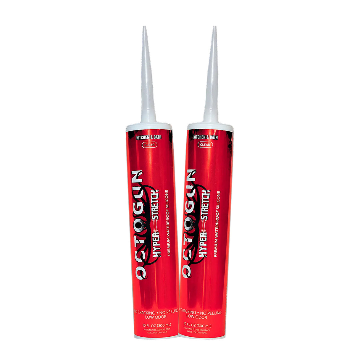 Octogun Kitchen & Bath Silicone in Clear, 2 pack of 10 fl oz cartridges