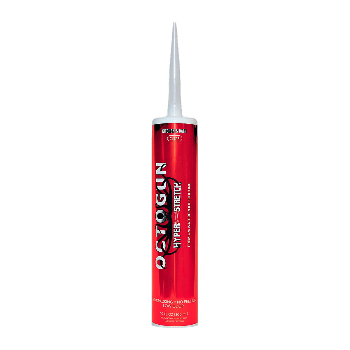 Octogun Kitchen & Bath Silicone in Clear, 10 fl oz cartridge, front label
