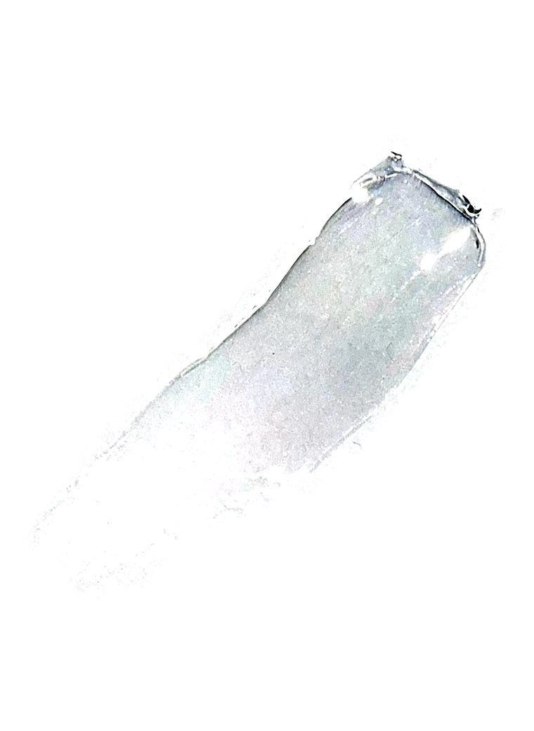 Newborn Crystal Clear sealant tooled flat into a thin glassy film on a white ground