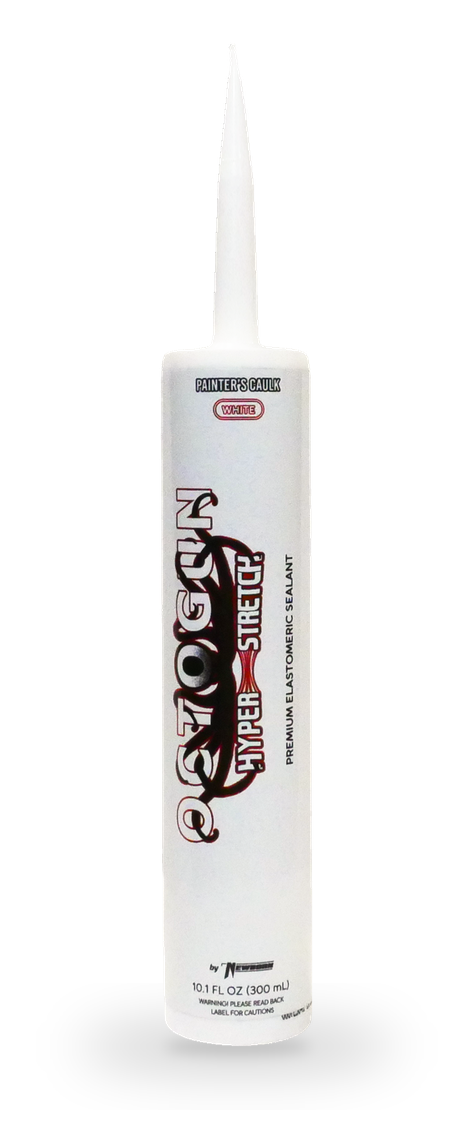 Octogun All Purpose Hyper Stretch premium paintable acrylic latex sealant, white, 10 fl oz cartridge