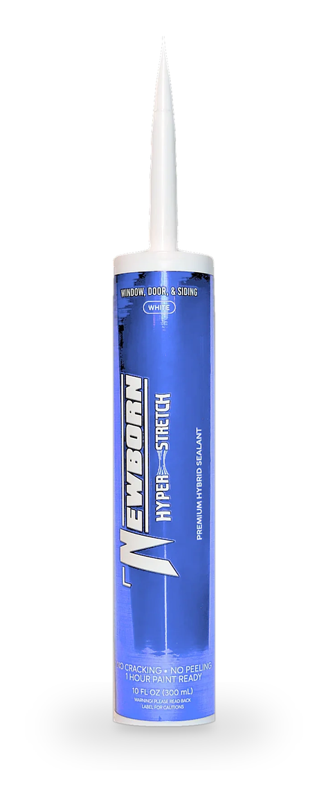 Newborn Window, Door & Siding Hyper Stretch premium hybrid sealant, white, 10 fl oz cartridge