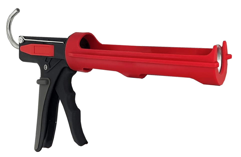 Back view image of Octogun with caulk scraper tool